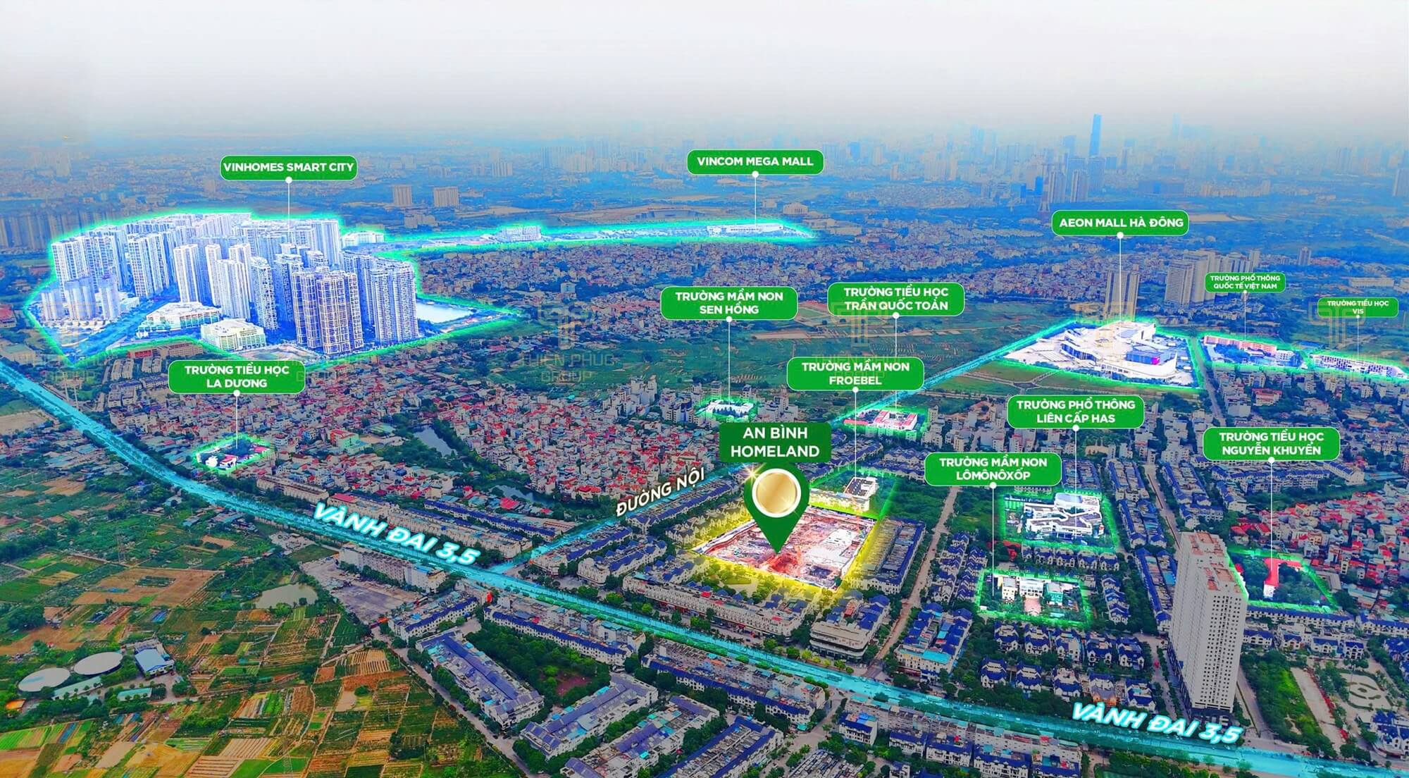 vị trí dự án an bình homeland dương nội